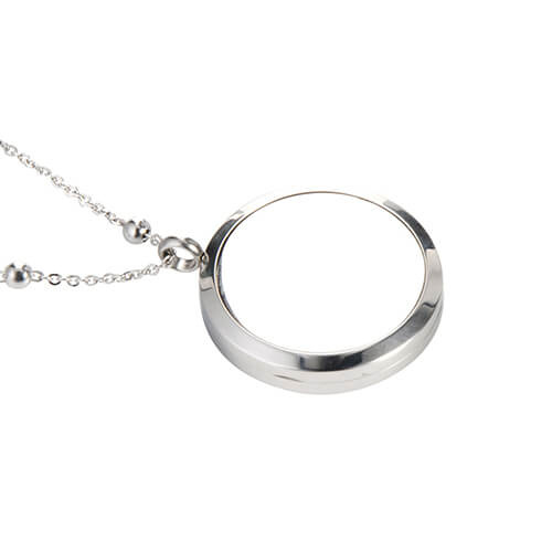 Collier rond avec une monture en verre pour la sublimation