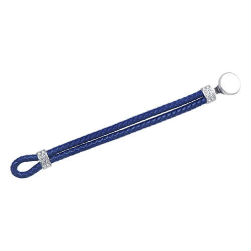 Pulsera de cuero trenzado con anilla - Sublimación Royal Blue