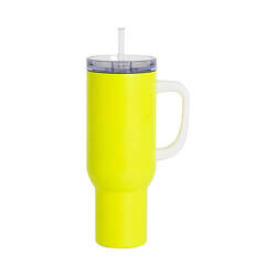 Roestvrijstalen reisbeker 1200 ml voor sublimatie - mat geel neon