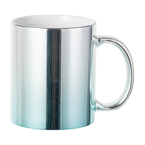 330 ml pokovovaný hrnček na sublimáciu - strieborný a modrý gradient