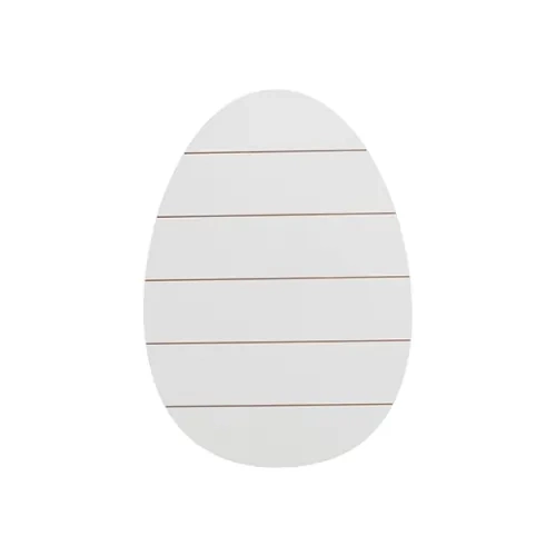 Egg-shaped photo frame made of MDF, striped, 27 x 38 cm