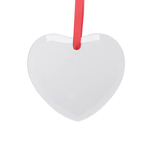 Üveg karácsonyfa címke szublimációhoz - szív