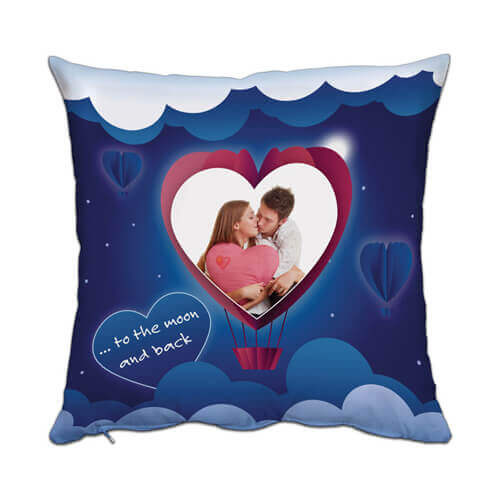 Tweekleurige satijnen kussensloop 38 x 38 cm voor sublimatie - Heart