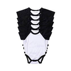 Bērnu krekliņš ar īsām piedurknēm sublimācijai - melnas piedurknes