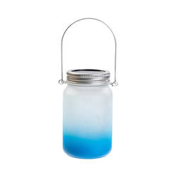 Lampion 450 ml z metalowym uchwytem - błękitny gradient