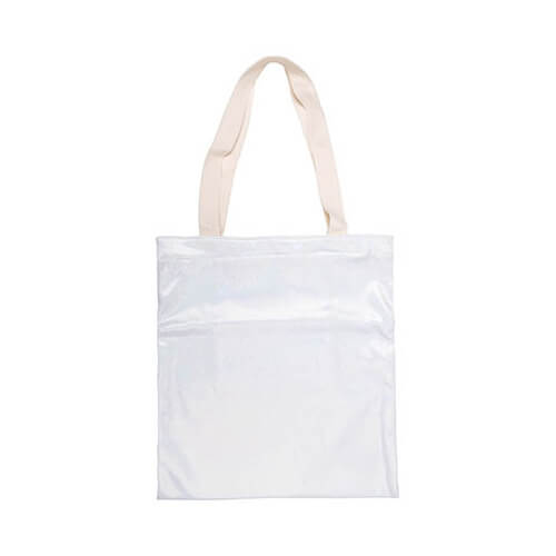 Brokatowa torba 34 x 37 cm do sublimacji - biała