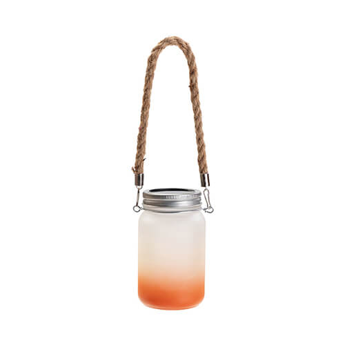 Lampion 450 ml z uchwytem ze sznurka - pomarańczowy gradient