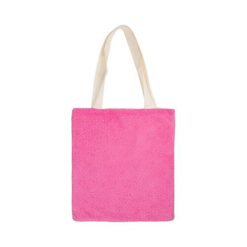Pluszowa torba 34 x 37 cm do sublimacji - biało-różowa