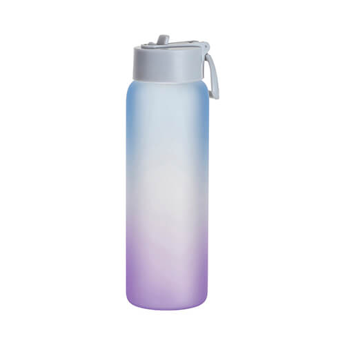 Sticlă sport din sticlă mată de 950 ml pentru sublimare - violet și albastru