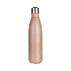 Botella de agua - botella de 500 ml para impresión por sublimación - purpurina dorada