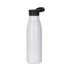 Botella de agua - botella de bebida de 500 ml con asa de sublimación horizontal - blanco