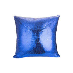 Funda de almohada de 40 x 40 cm con lentejuelas bicolor para impresión por sublimación - azul