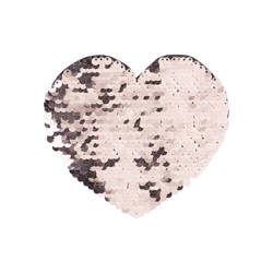 Lentejuelas bicolores para impresión por sublimación y aplicaciones textiles - corazón champán 12 x 10,5 cm