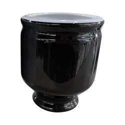 Maceta de cerámica negra para termotransferencia