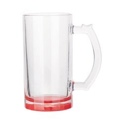 Taza de vidrio para sublimación, fondo rojo 470 ml