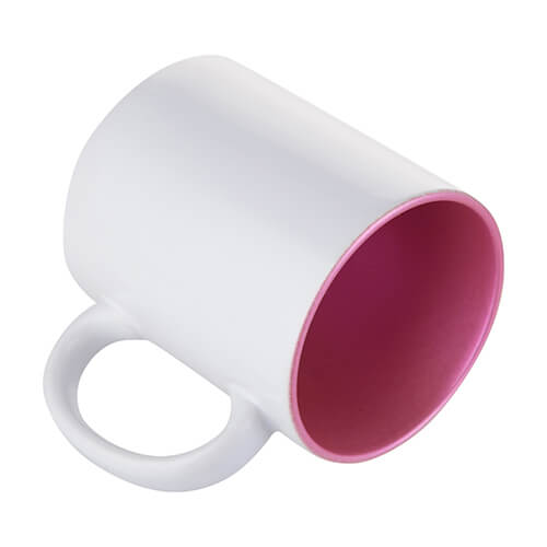 Taza de 330 ml con interior rosa metalizado para sublimación