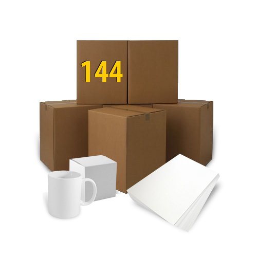 144 uds tazas blancas AA + con cajas + resma papel de sublimación A4 sublimación transferencia térmica