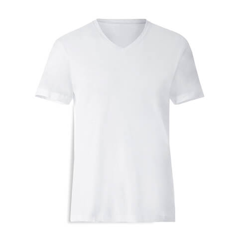 Camiseta con cuello en V y tacto de algodón para hombre, transferencia térmica por sublimación