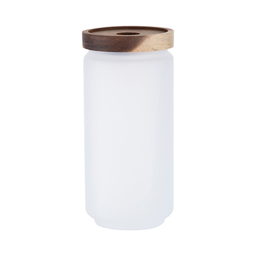 Envase de vidrio de 950 ml con tapa de madera para sublimación