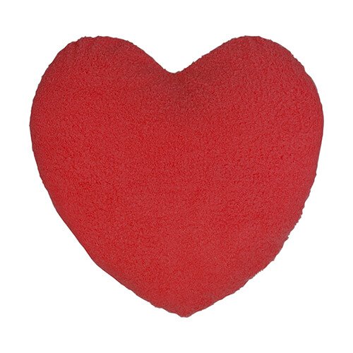 Funda de almohada de felpa corazón para sublimación - blanco y rojo