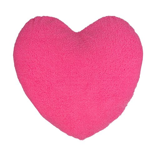 Funda de almohada de felpa corazón para sublimación - blanco y rosa