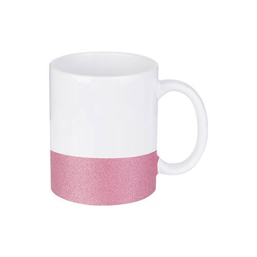 Taza de 330 ml con correa brillante para impresión por sublimación - rosa