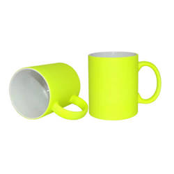 Fluo Color mugg - matt gul för sublimering