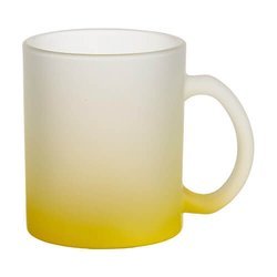 Frostad glasmugg 330 ml för sublimering - gul gradient