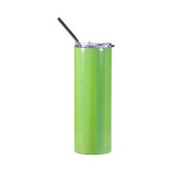 Mugg 600 ml med sugrör för sublimering - Grön iriserande