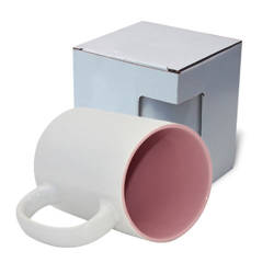 Mugg MAX A + 450 ml med rosa inredning och kartong KAR5 Sublimation Thermal Transfer