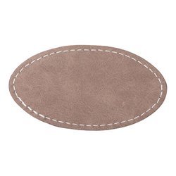 Oval etikett i läder 8,2 x 4,4 cm för sublimering - grå