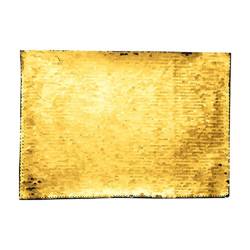 Tvåfärgade paljetter för sublimering och applicering på textilier - gyllene rektangel