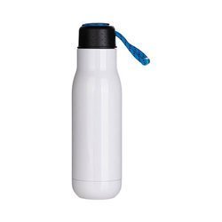 Vattenflaska - 500 ml dryckesflaska med handtag - en sublimeringslinje - vit