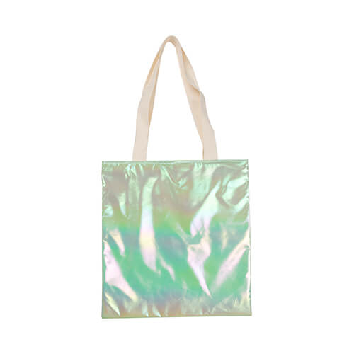 34 x 36 cm väska för sublimering - holo-effekt - ljusgrön