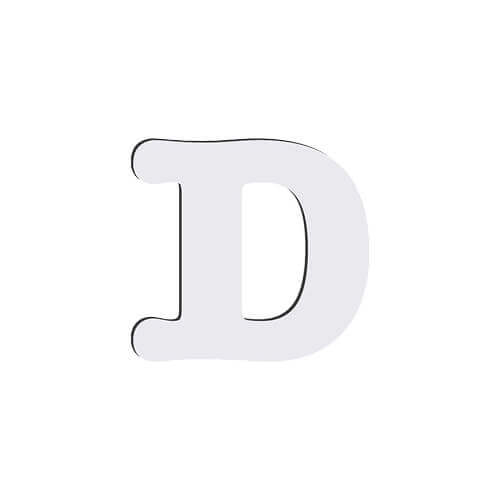 Dekorativ bokstav av MDF för sublimering 10 cm D