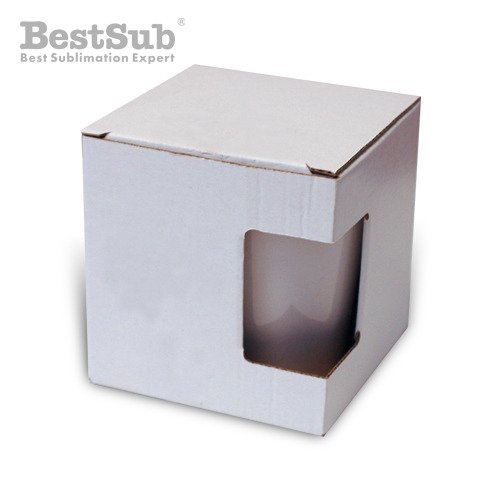 En låda med fönster för en liten Latte-mugg Sublimation Thermal Transfer