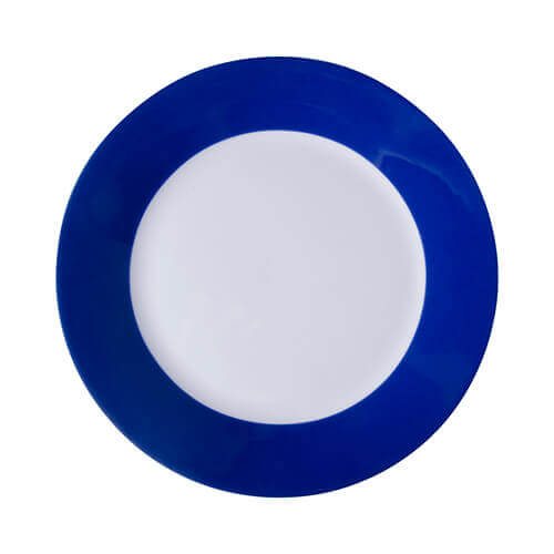 En tallrik 20,5 cm med blå kant för sublimering