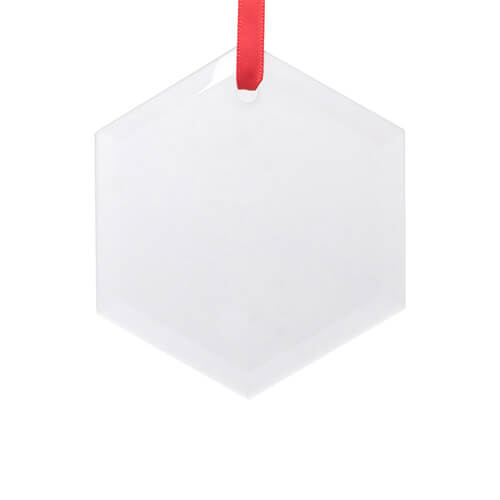 Glas julgranshänge för sublimering - liten hexagon