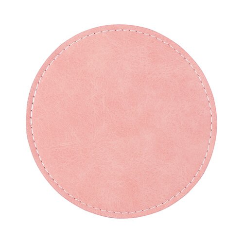 Rund muggunderlägg i läder för sublimering - rosa