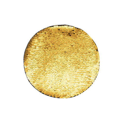 Tvåfärgade paljetter för sublimering och applicering på textilier - gyllene cirkel Ø 19