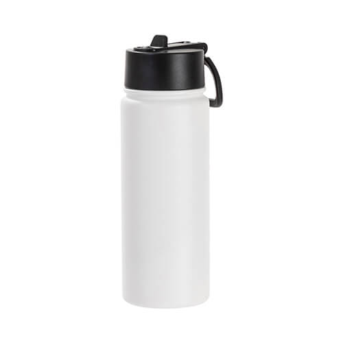 Vattenflaska - 550 ml dryckesflaska med fällbart handtag för sublimering - matt vit